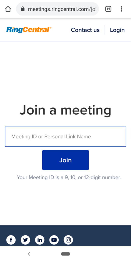 joining a ringcentral video call via link