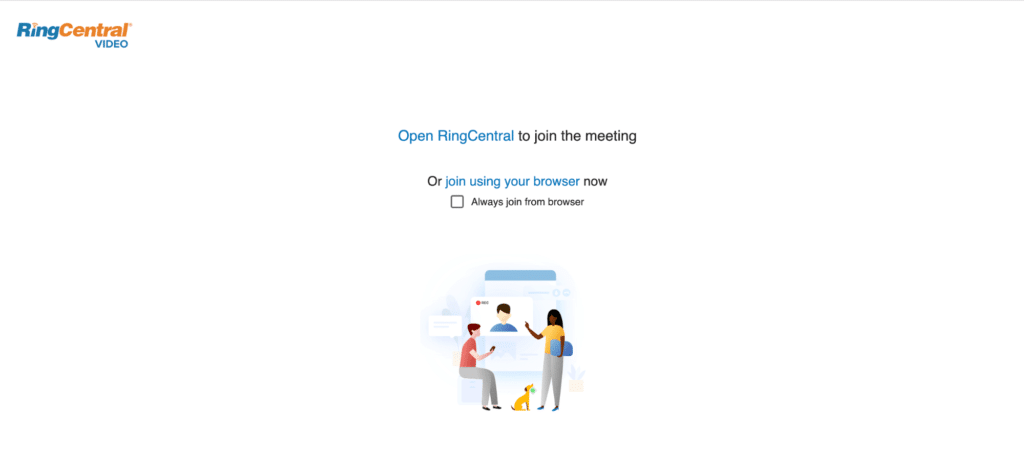 joining ringcentral video meeting via link