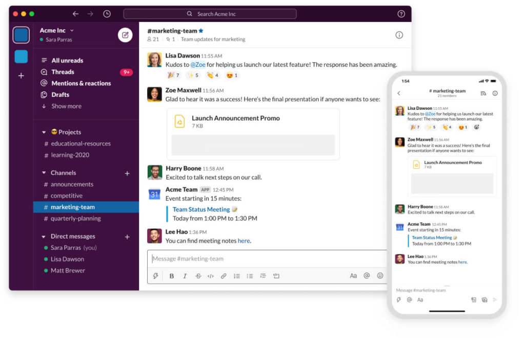 slack free messaging