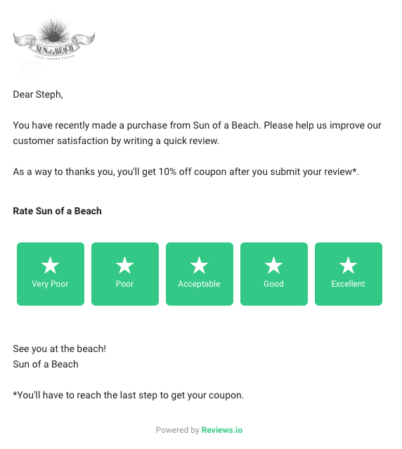 template asking for customer review