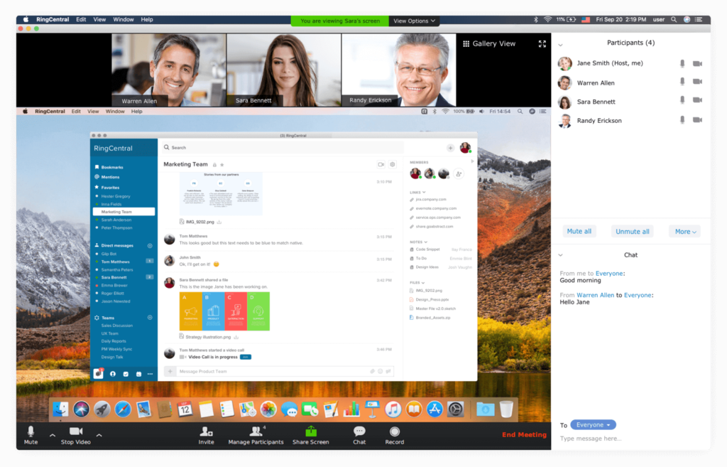 ringcentral webinars and video meetings