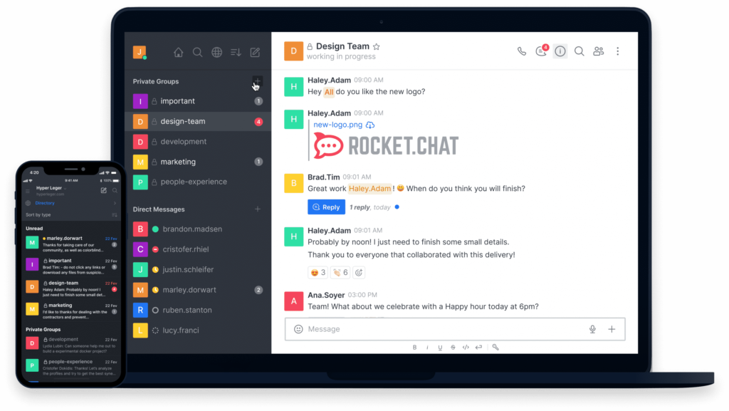 rocket chat UI