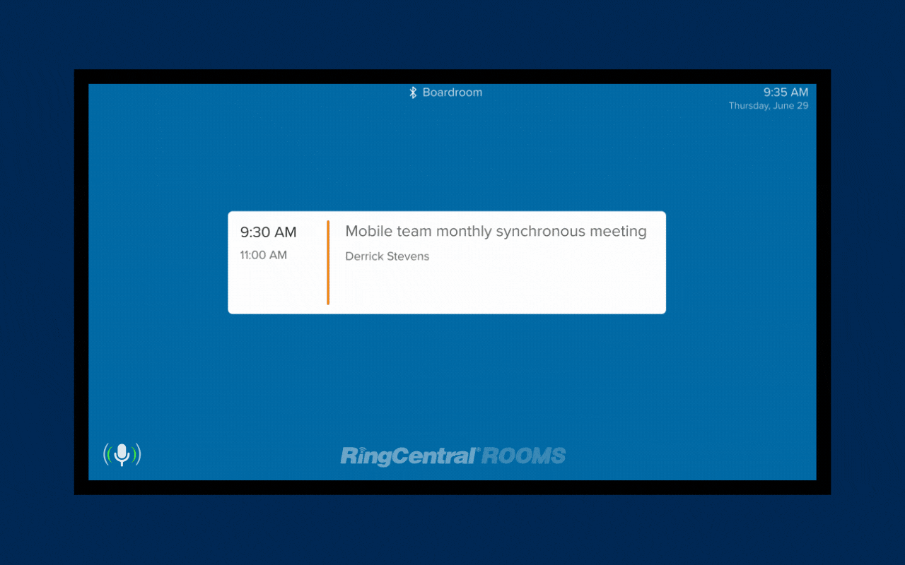 Voice commands for RingCentral Rooms