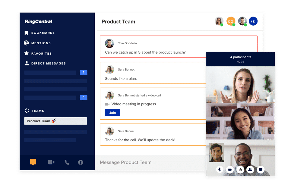 RingCentral app for team messaging and collaboration