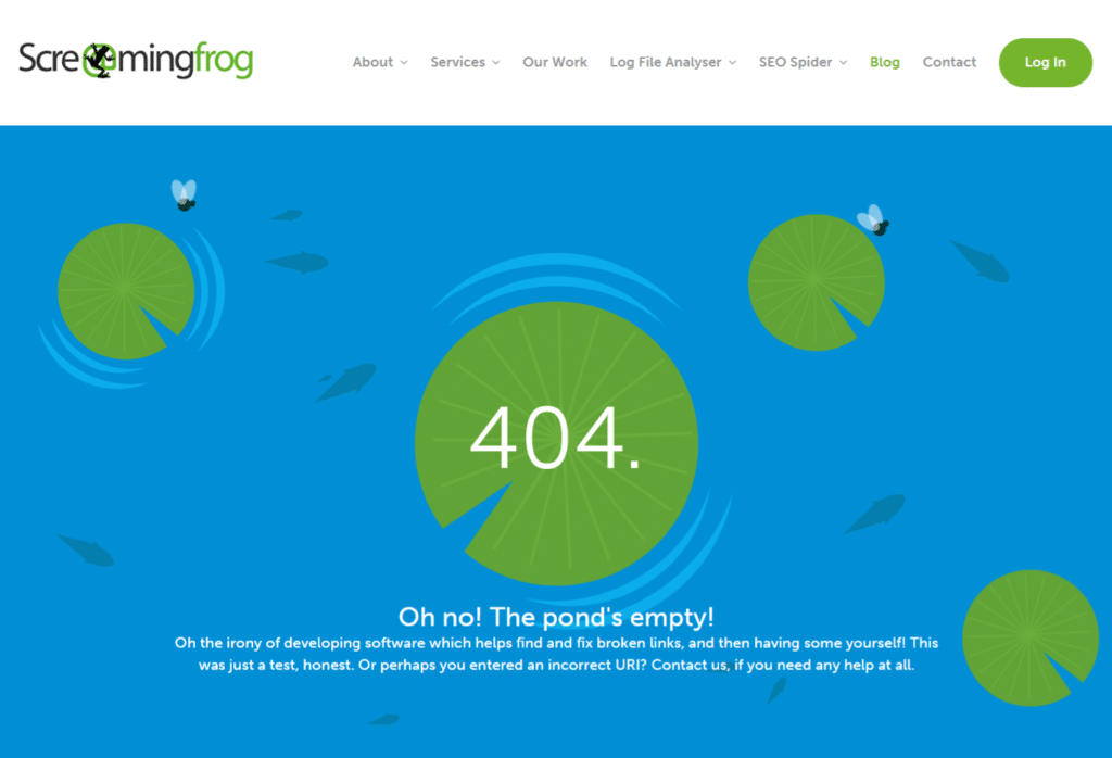 404 Page of Screaming Frog