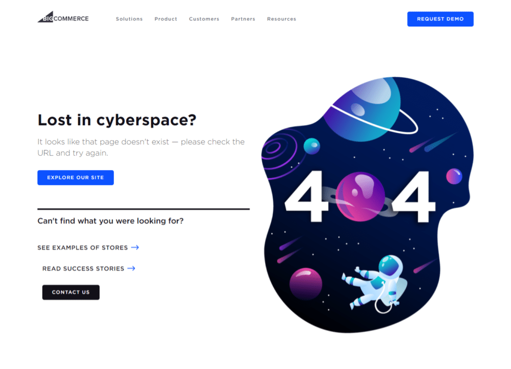 404 Page of BigCommerce