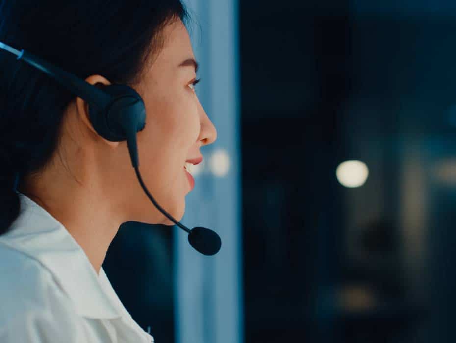 Millennial Asia young call center agent or customer support serv