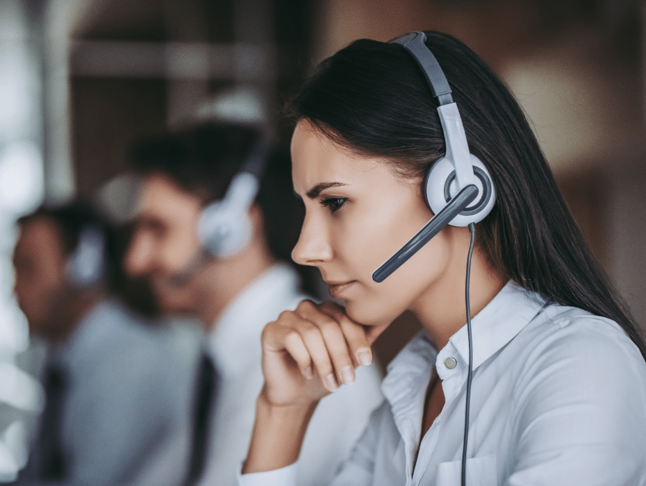 woman wearing a headset