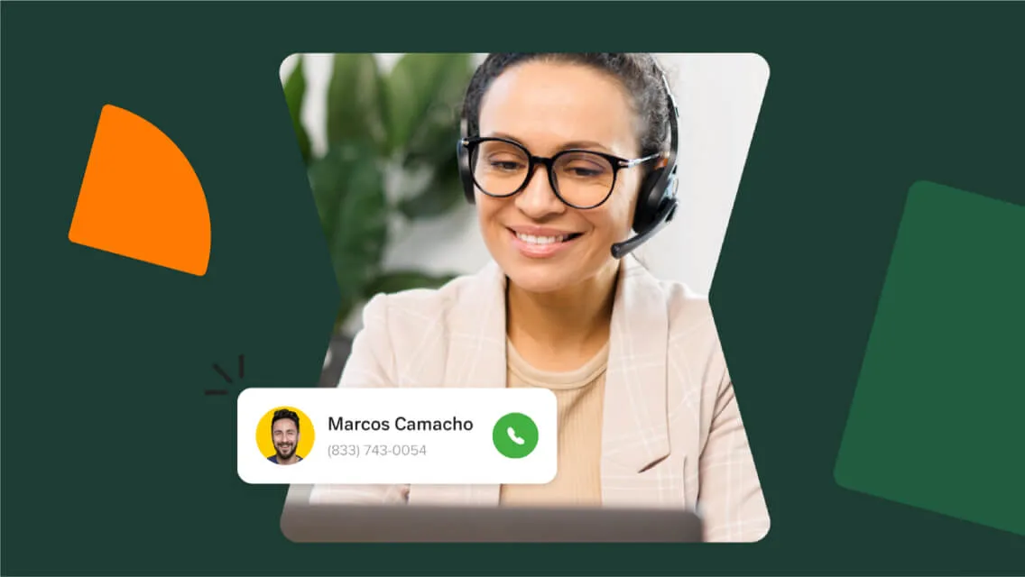 RingCentral DaaS - employee with headset making a call