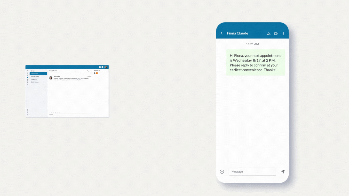 SMS texting on mobile and desktop