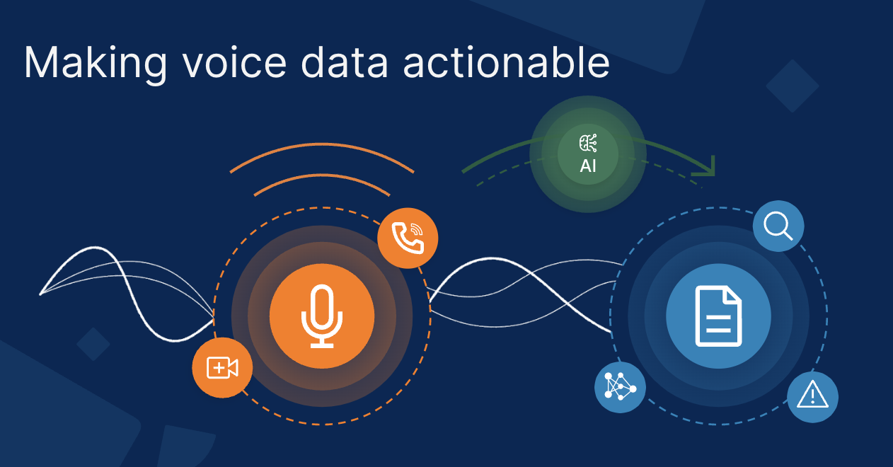 Graphic that says "making voice data actionable"