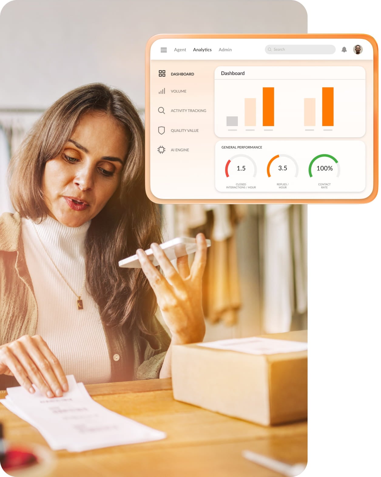 RingCX includes comprehensive analytics to help sales teams spot trends