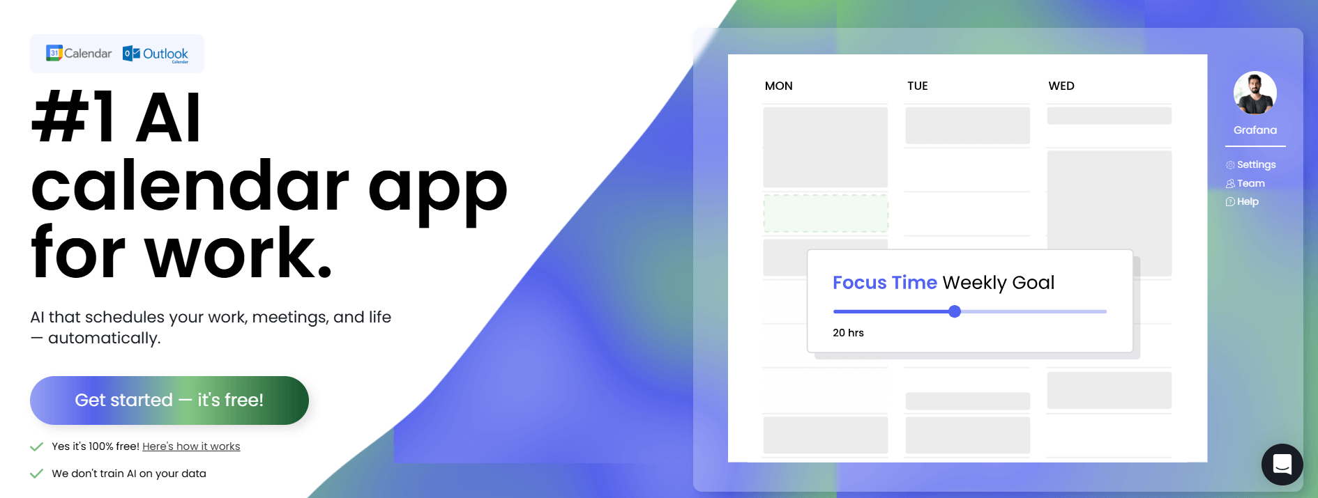 The Reclaim.ai AI calendar app optimizes a weekly schedule to ensure the user meets their goal for 20 hours of focus time