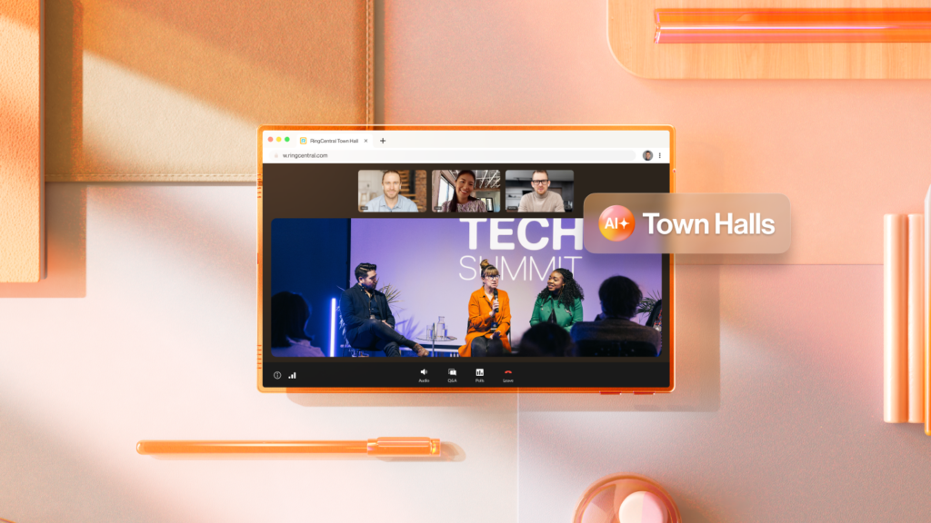 Team using RingVideo for town hall meetings