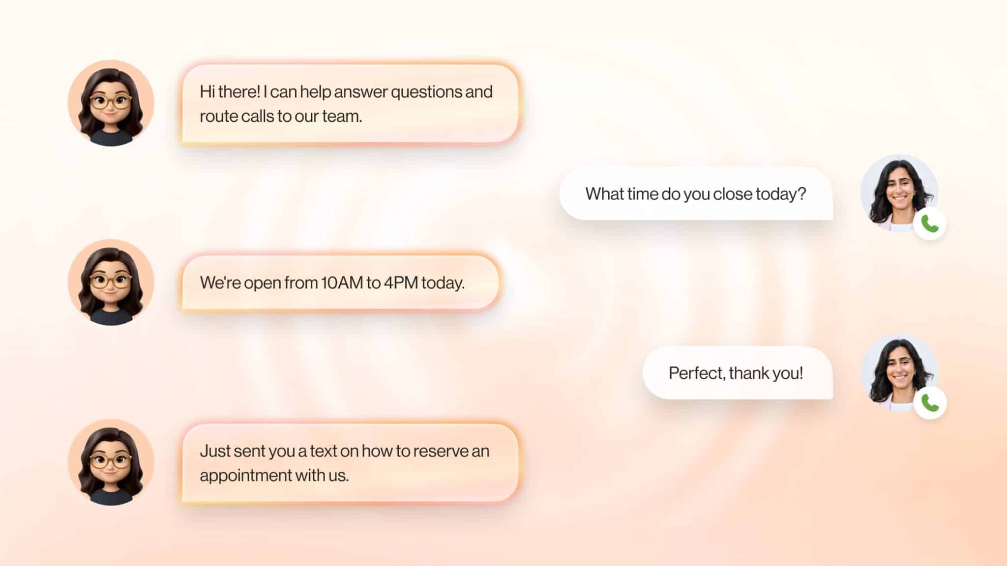 AI voice agent answering a phone call