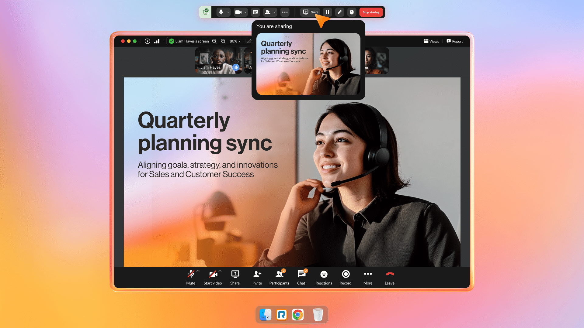 RingCentral Video makes it easy to collaborate with coworkers, share your screen, and present