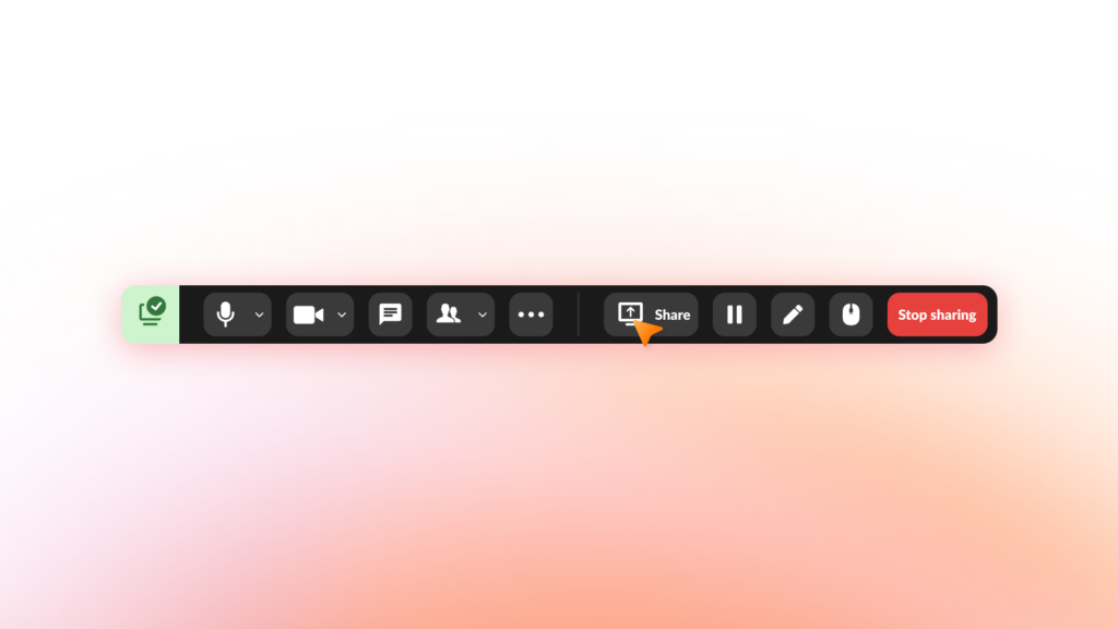 RingCentral Video presenter toolbar