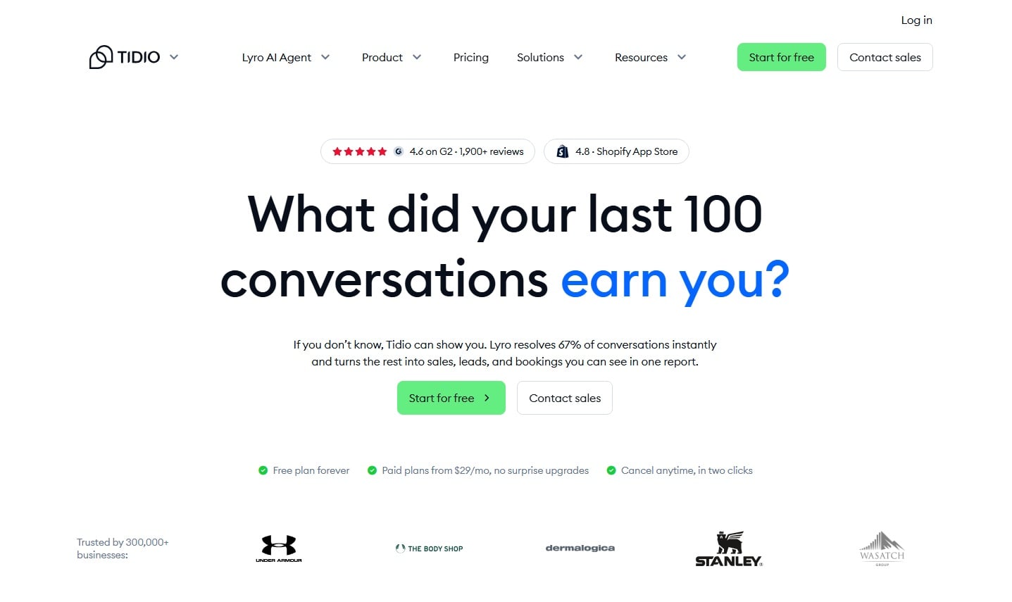 Screenshot of Tidio