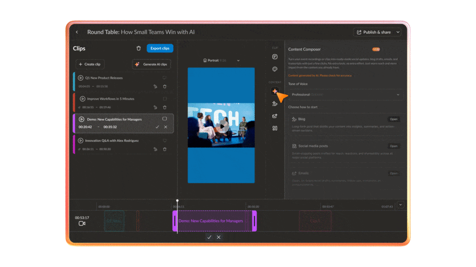 RingCentral Events Content Composer