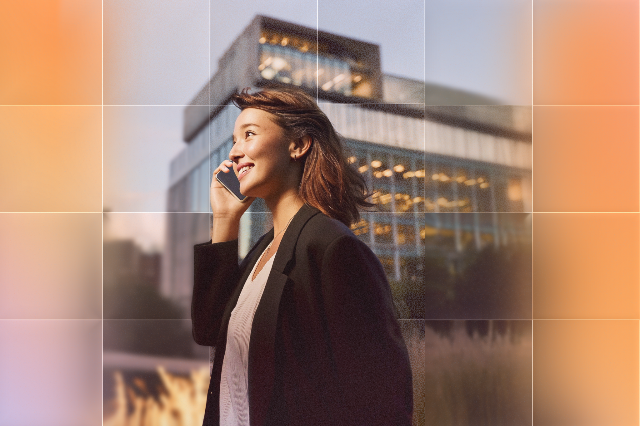 A businesswoman on a phone call