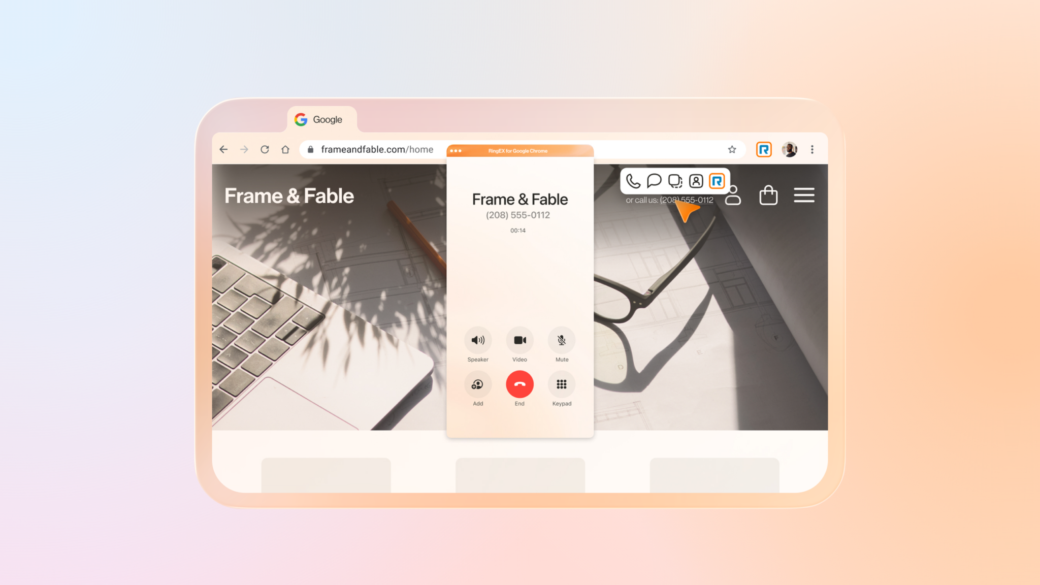 RIngCentral Click to Dial Google Chrome collaboration AI