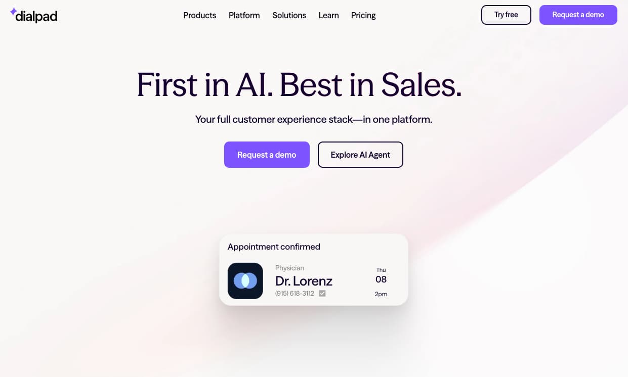 Dialpad heavily integrates AI features to deliver unified communications and contact center capabilities