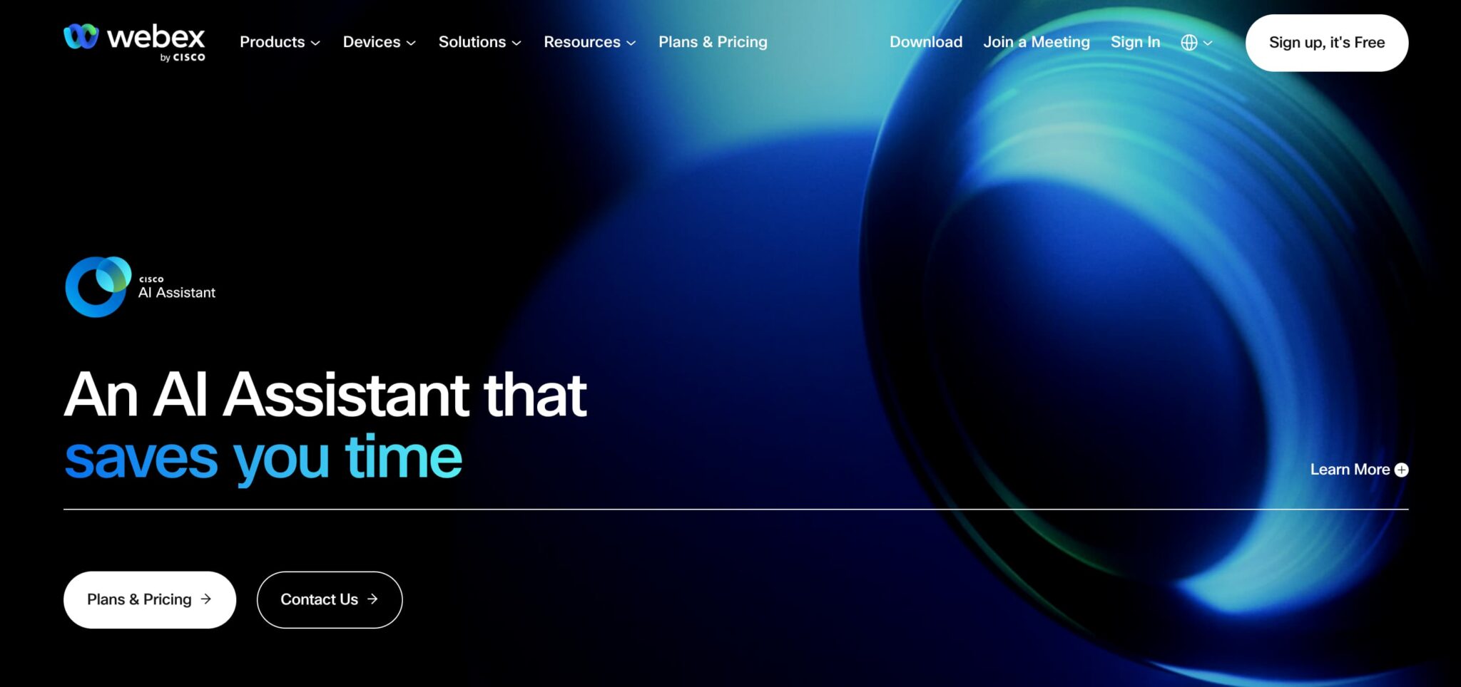 Webex features the Cisco AI Assistant