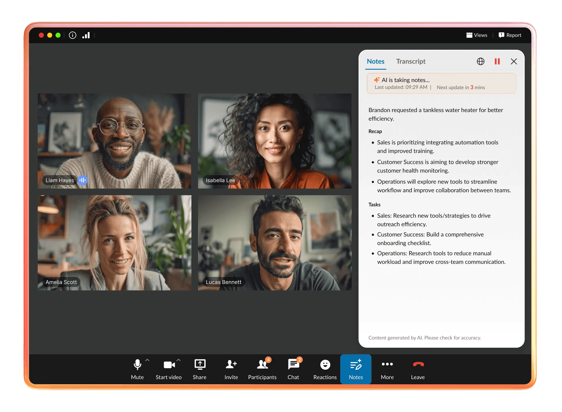 RingEX includes AI Meetings features like transcription