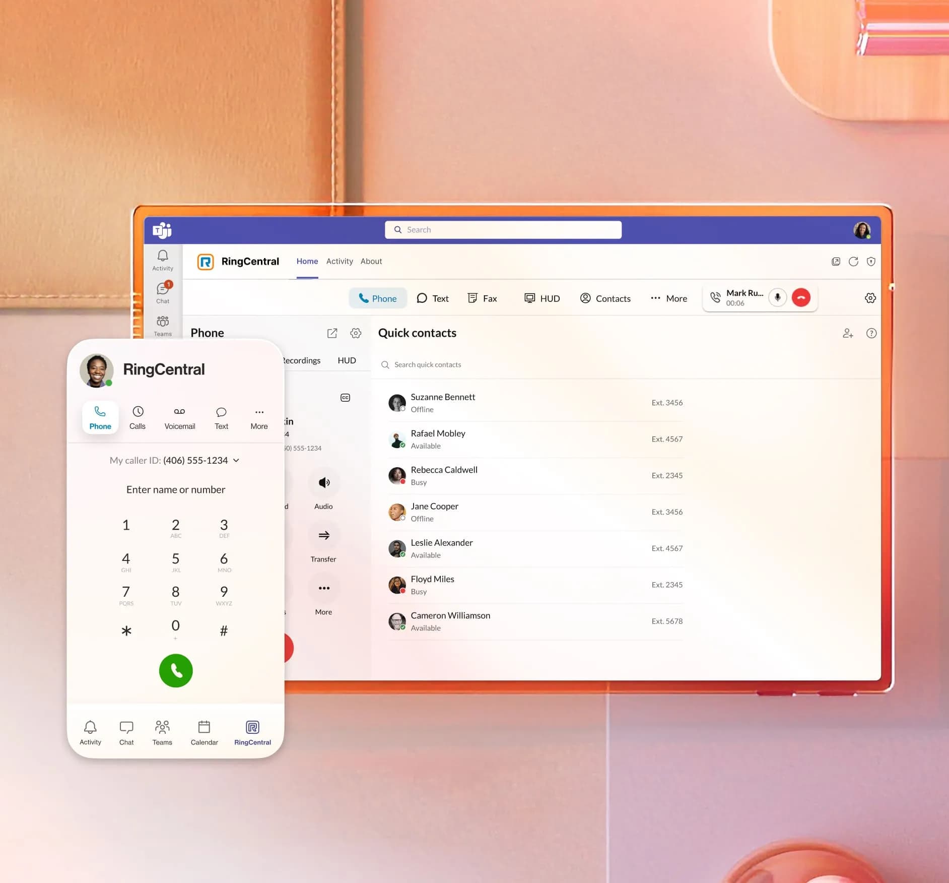 RingCentral integrates with popular tools, including Microsoft Teams