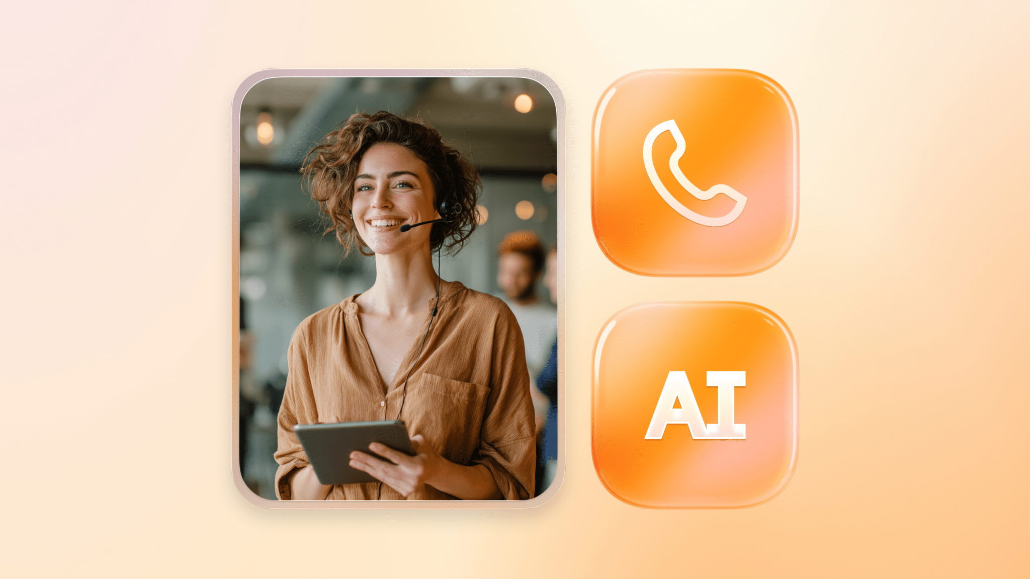 A contact center agent connecting with a customer through an AI customer service platform