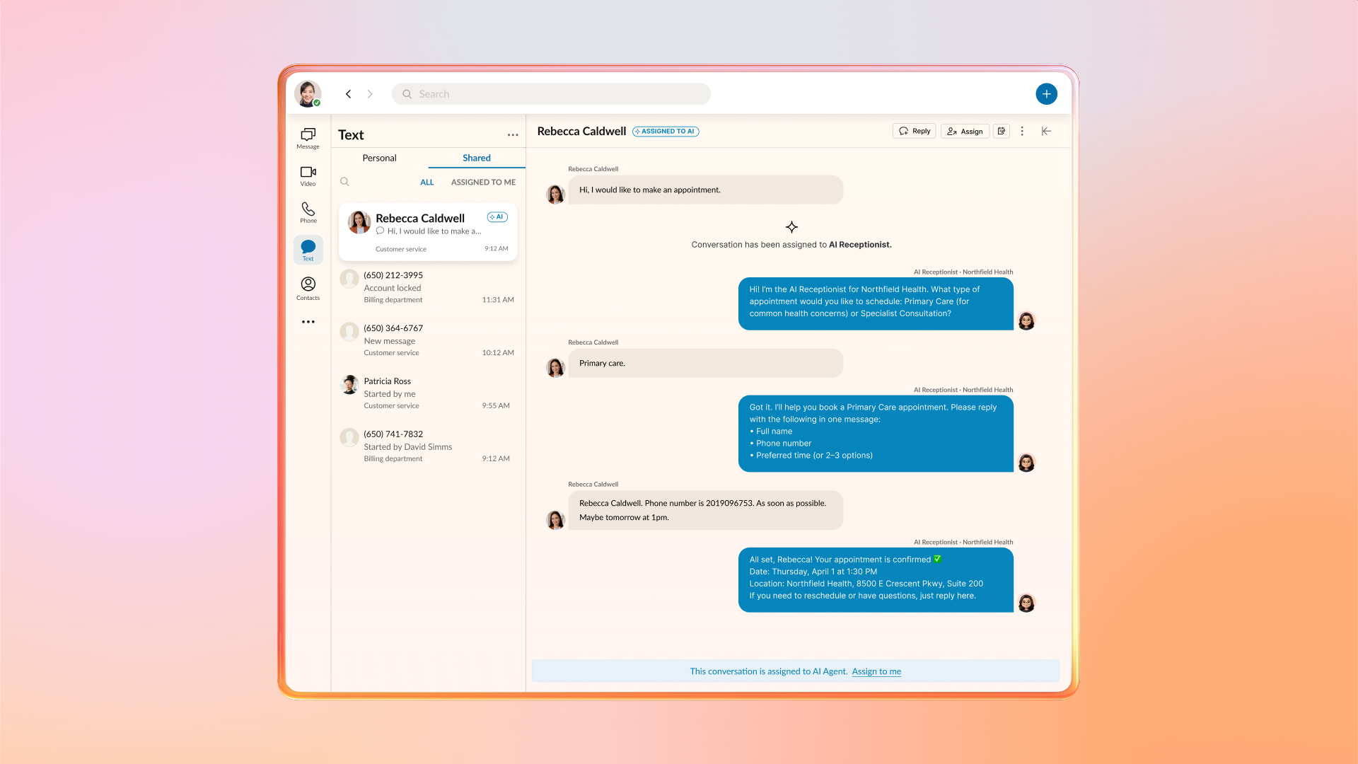 RingCentral Customer Engagement Bundle SMS and shared inbox