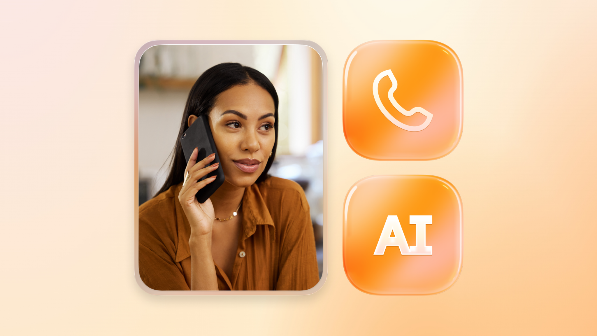 A customer connecting with a business through an AI answering service.