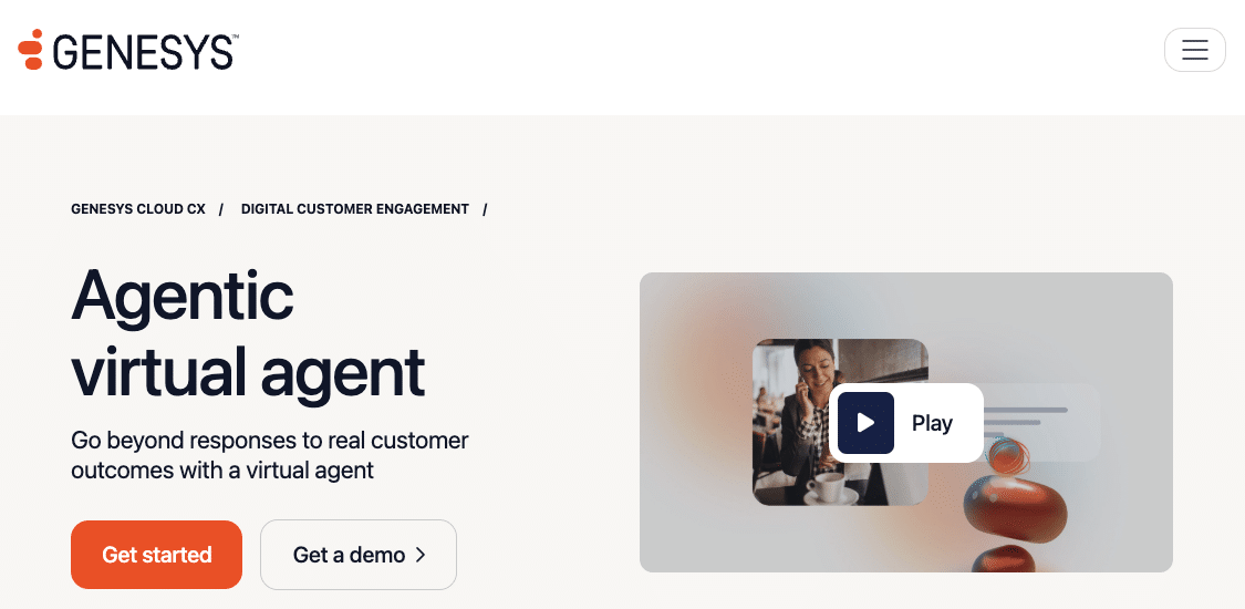 Genesys offers an agentic virtual agent that handles customer interactions (Source: Genesys Cloud Virtual Agent