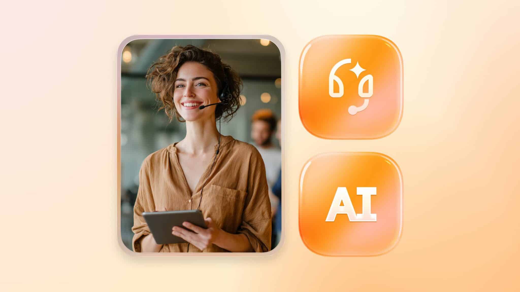 A contact center agent connecting with a customer through an AI customer service platform
