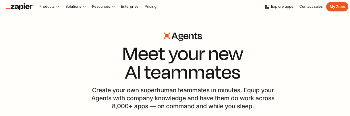 Zapier’s no-code agent builder connects with over 9,000 apps