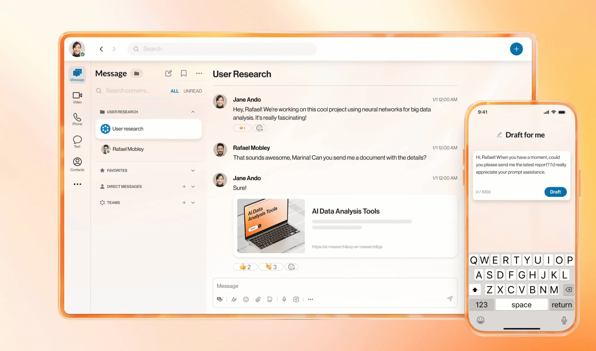 RingEX offers voice, video, and messaging capabilities for team-friendly internal communications