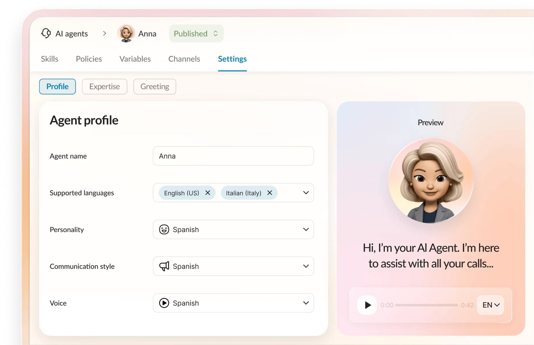 RingCentral AIR Pro lets you tailor workflows, playbooks, and even the AI agent’s persona