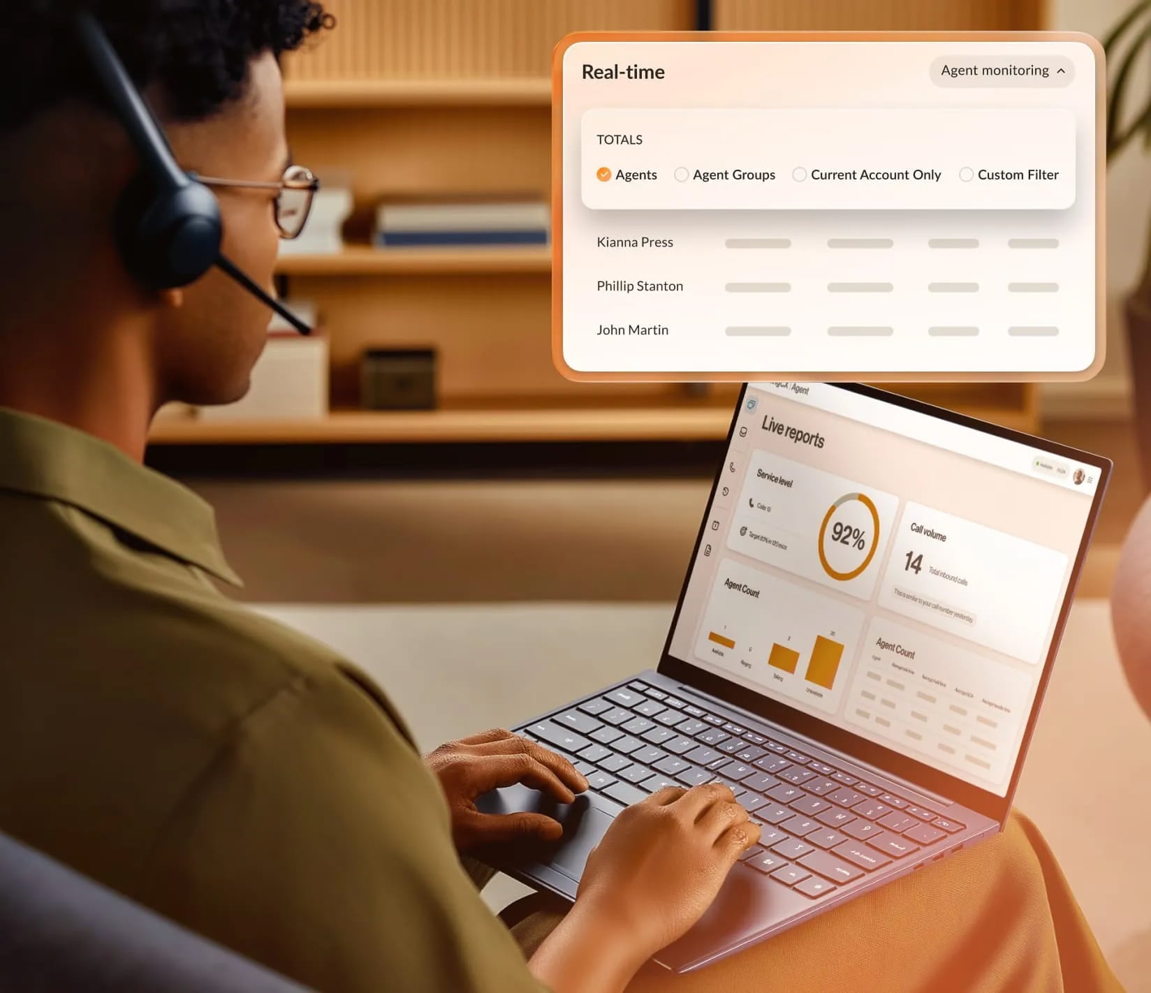 RingCentral CEB allows supervisors to monitor live queue calls