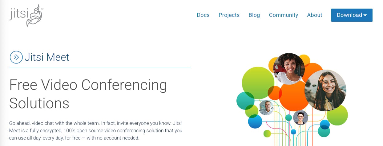 Jitsi Meet offers free, open-source video chat software for teams.