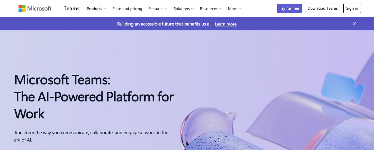 Microsoft Teams integrates seamlessly with other M365 apps like Outlook and SharePoint.