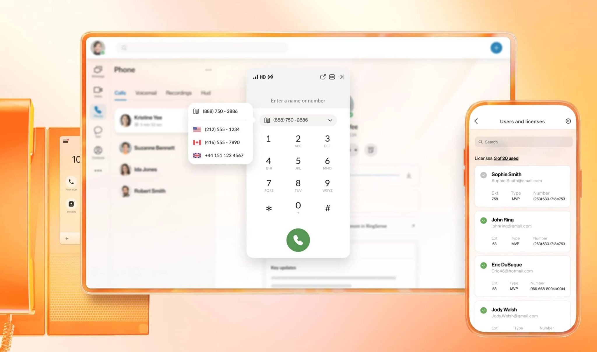 RingEX includes business phone service in more than 40 countries