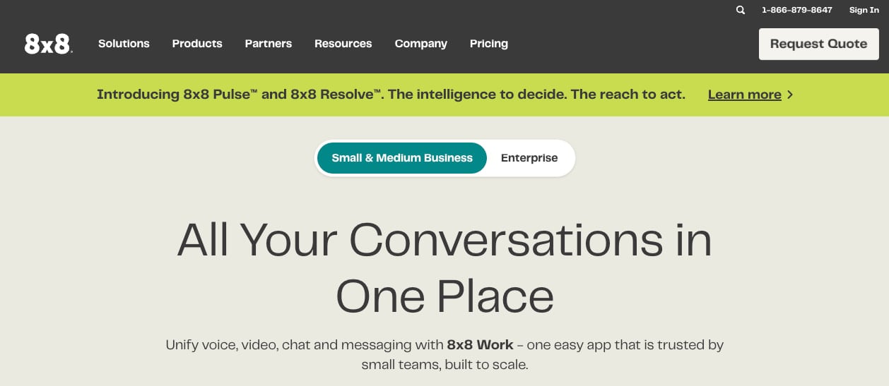 8x8 offers international calling coverage and is enterprise-ready
