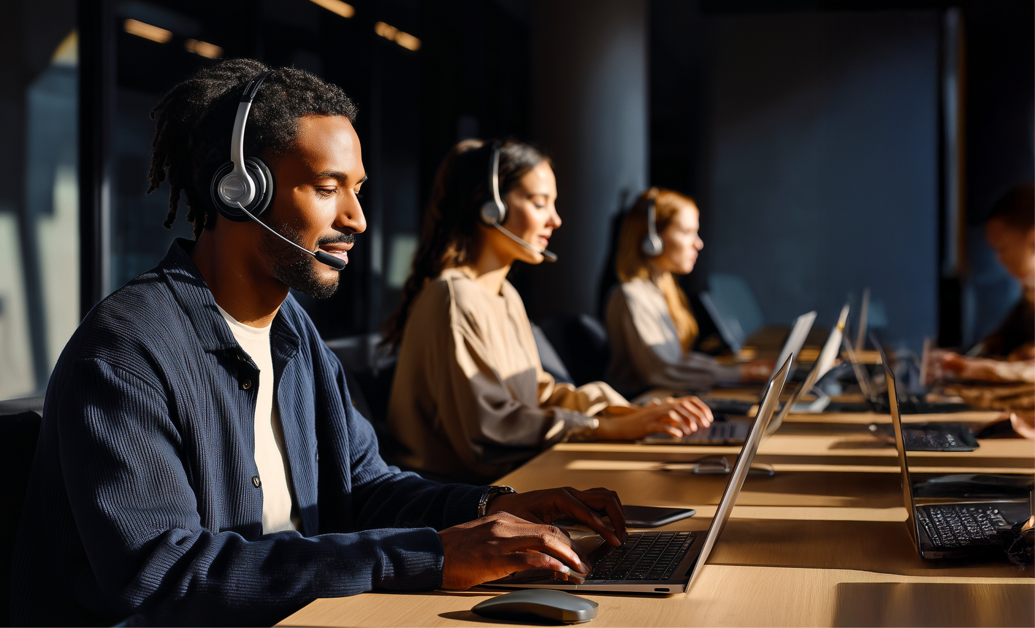 Contact center agents using RingCX for finserv