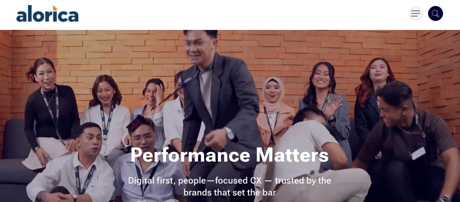 Alorica brands itself as not just a call center outsourcing solution, but a CX partner