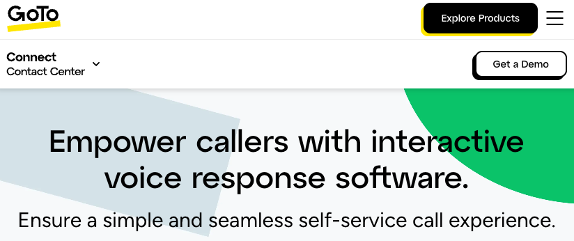 The GoTo Connect CCaaS solution includes IVR software