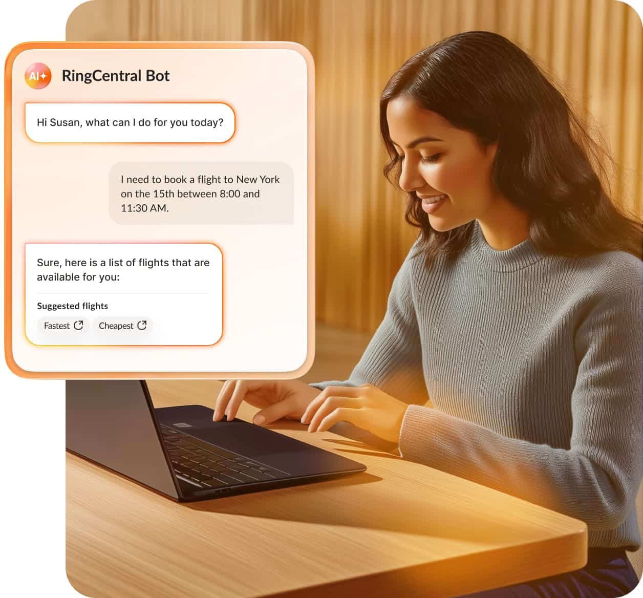 RingCX Intelligent Virtual Agents use conversational AI to provide customers with self-service options