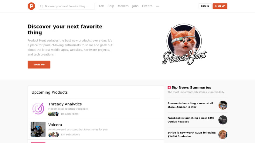 Product Hunt, best new products curation